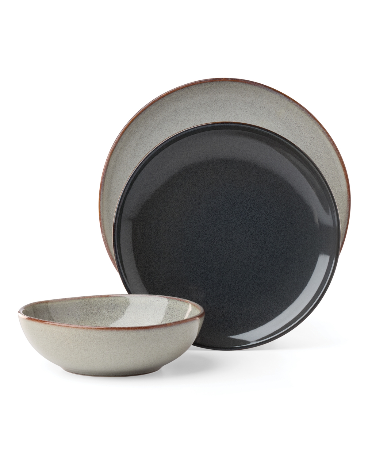 Oneida Shades Gray 12-Piece Dinnerware Set - Multi