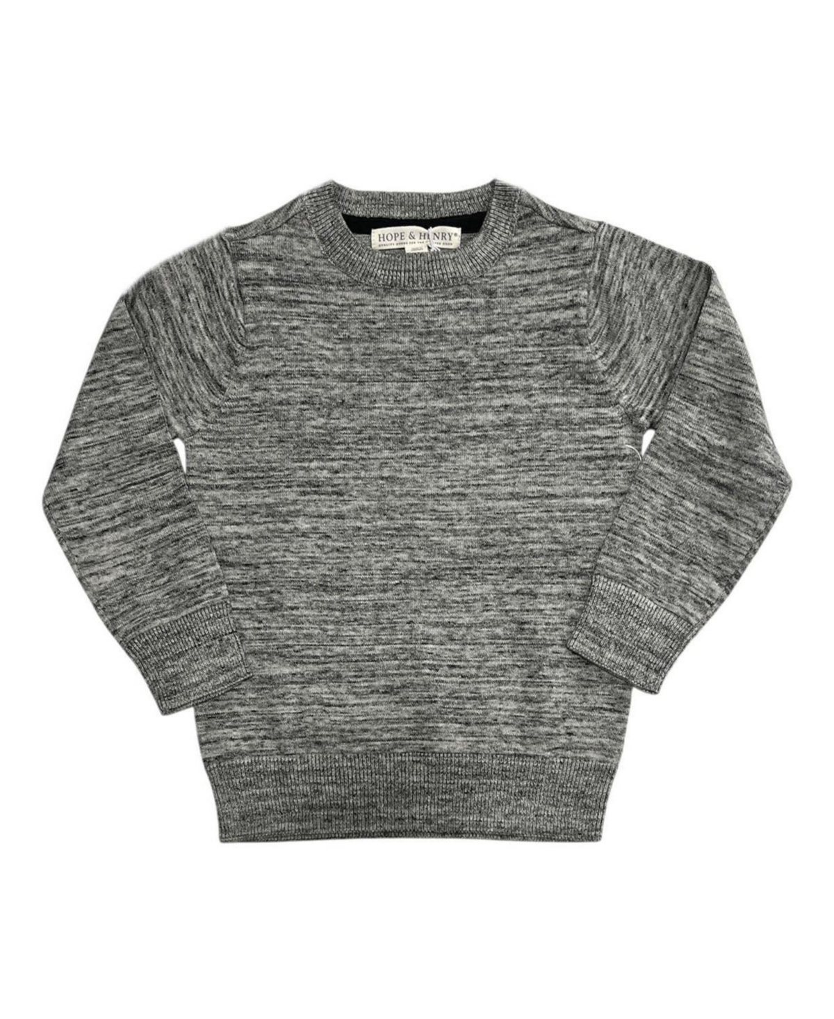Hope & Henry Toddler Boys 2T- 4T Organic Crewneck Pullover Sweater - Black space dye