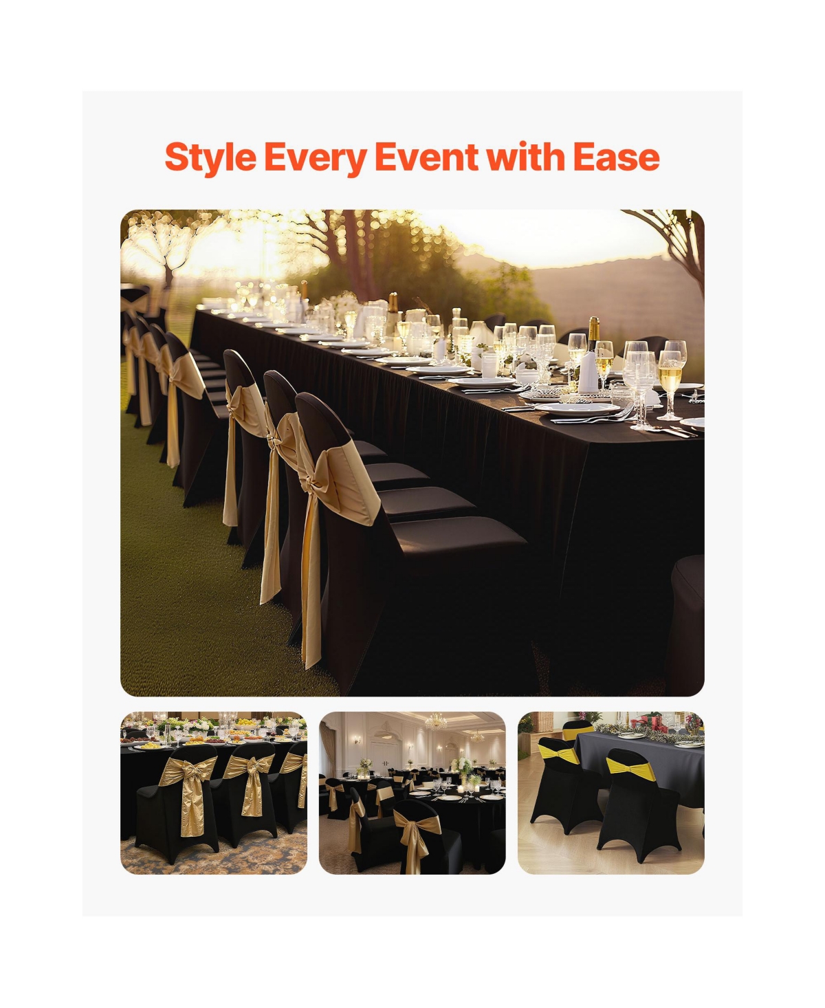 Sugift 30 Pieces Polyester Spandex Stretch Chair Covers Flat-Front Fits Up to 18.11 x 19.69 x 33.86