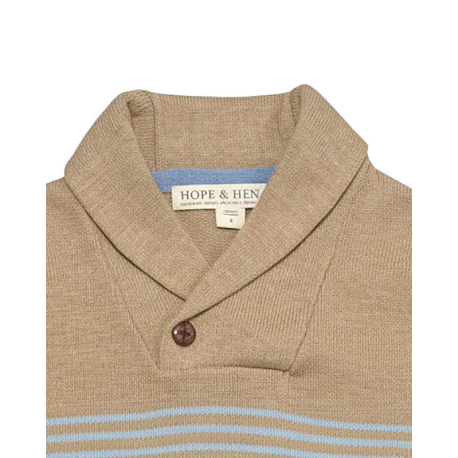 Little Boys (5-7) Organic Shawl Collar Stripe Sweater