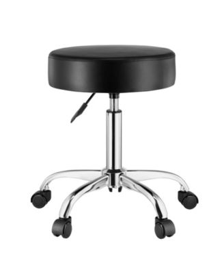 450 lbs Height Adjustable PU Leather Rolling Swivel Stool for Salon Spa Massage Tattoo Clinic