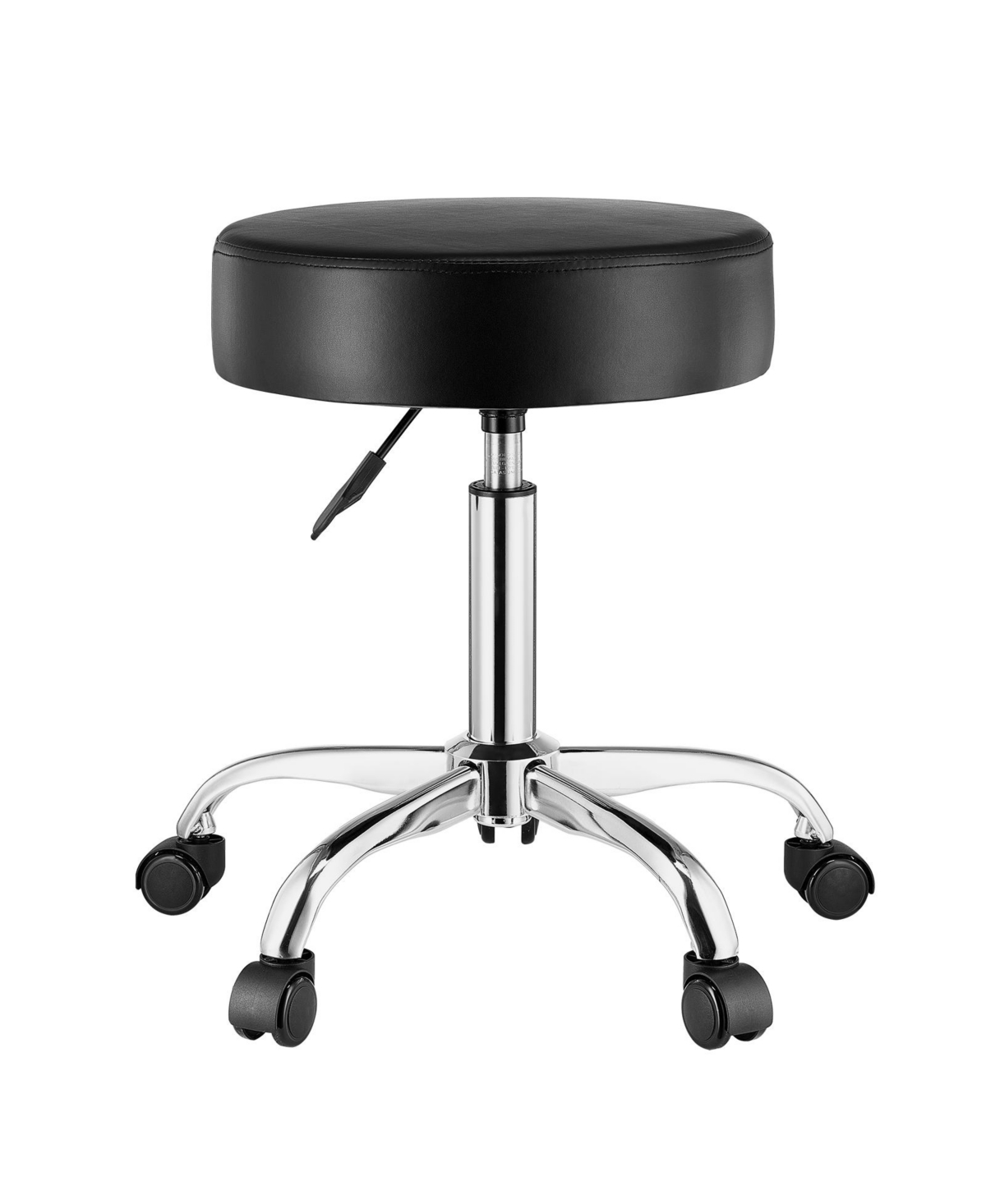 Sugift 450 lbs Height Adjustable Pu Leather Rolling Swivel Stool for Salon Spa Massage Tattoo Clinic - Black