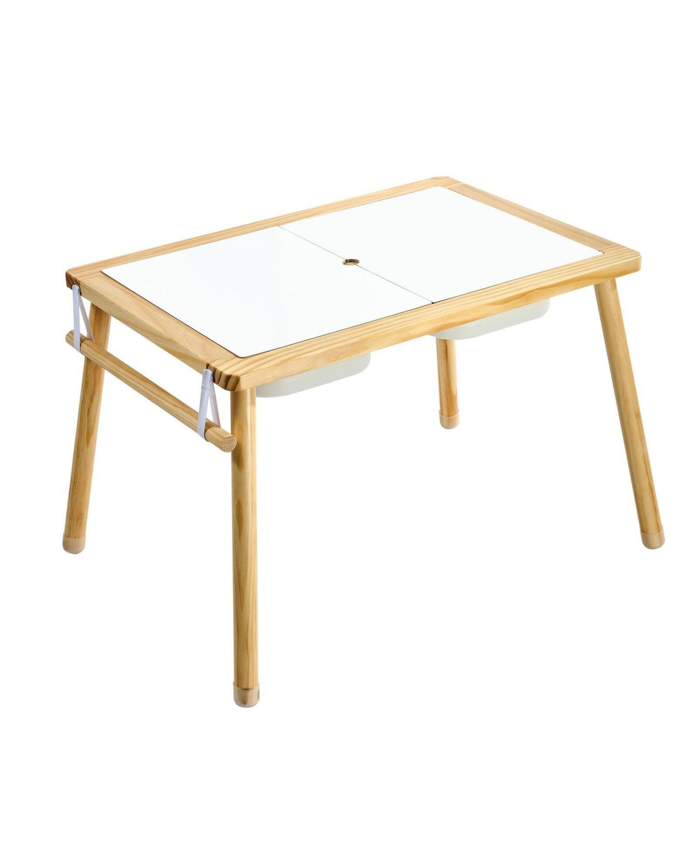 Детская игрушка SUGIFT Wooden Kids Double-Sided Sensory Activity Table with 2 Stools, Non-Slip Feet, Ages 3+, цвет: Натуральный — фото 1