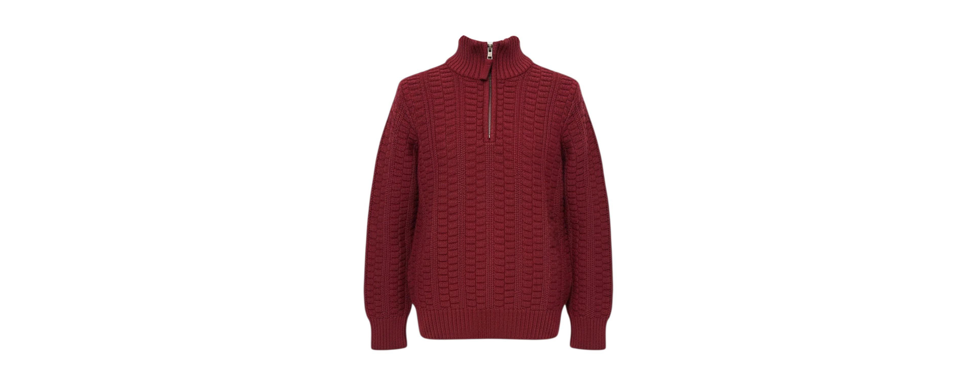 Hope & Henry Little Boys (5-7)Organic Half Zip Cable Pullover Sweater