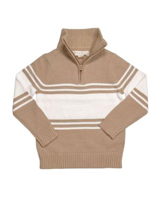 Toddler Boys 2T - 4T Organic Half Zip Stripe Sweater