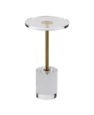 Modern Acrylic Side Table with Solid Base and Round Top