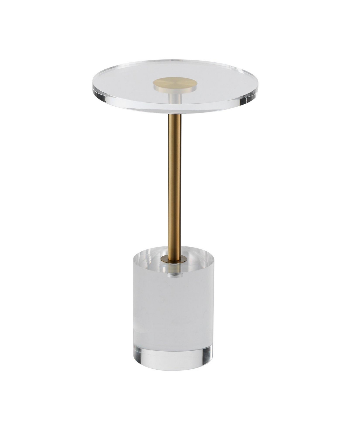 Slickblue Modern Acrylic Side Table with Solid Base and Round Top