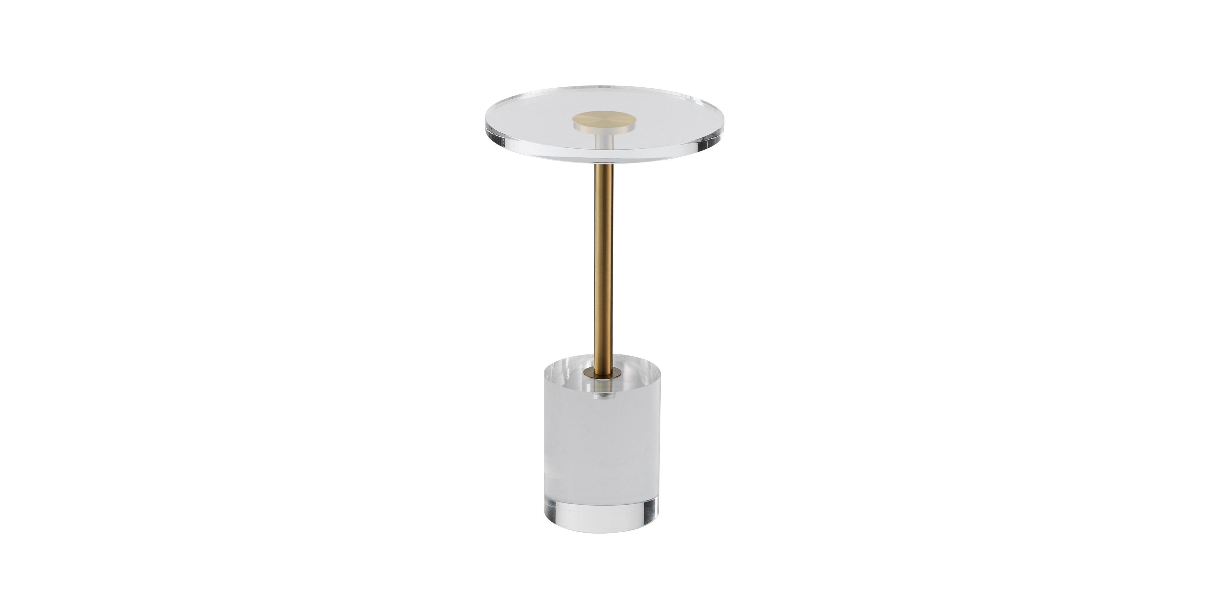 Slickblue Modern Acrylic Side Table with Solid Base and Round Top