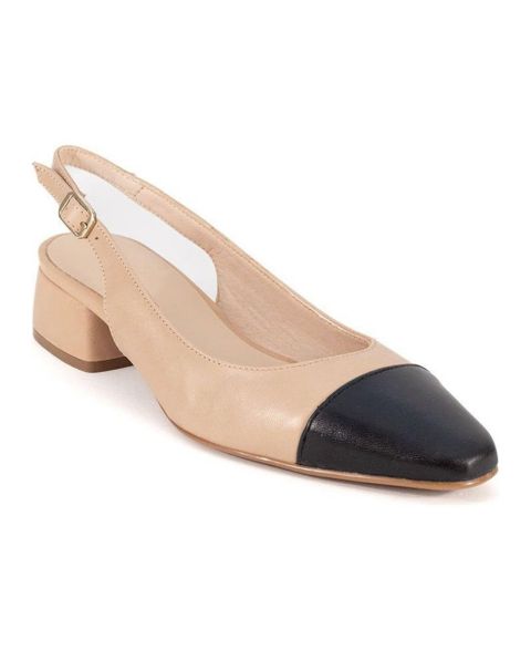 Женские балетки Menina Step Berta Ballet Flats, цвет: Телесный / Чёрный