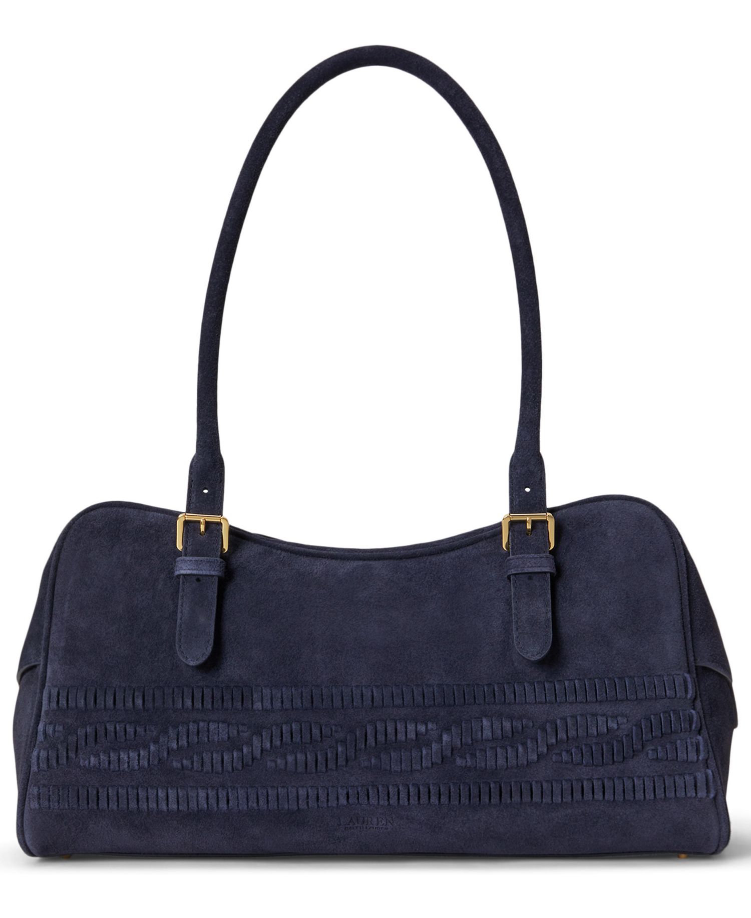 Marcy Suede Cable-Embossed Medium Satchel Bag