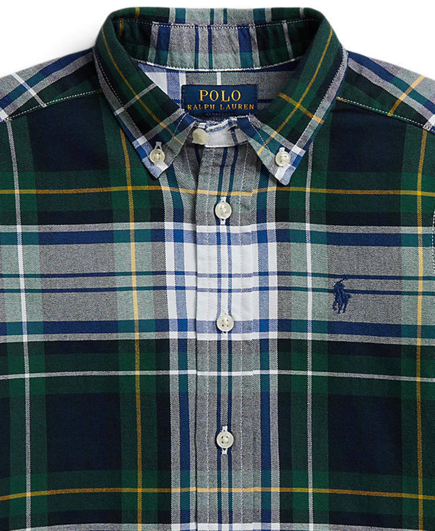 Boys' 2T-7 Plaid Cotton Oxford Shirt
