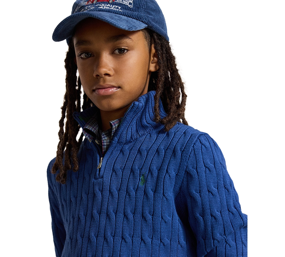 Polo Ralph Lauren Boys' 8-20 Cable-Knit Cotton Quarter-Zip Sweater