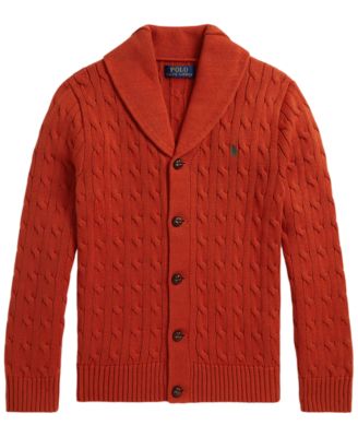 Boys' 8-20 Cable-Knit Cotton Shawl Cardigan