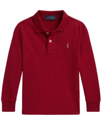 Boys' 2T-7 Soft Cotton Long-Sleeve Polo Shirt