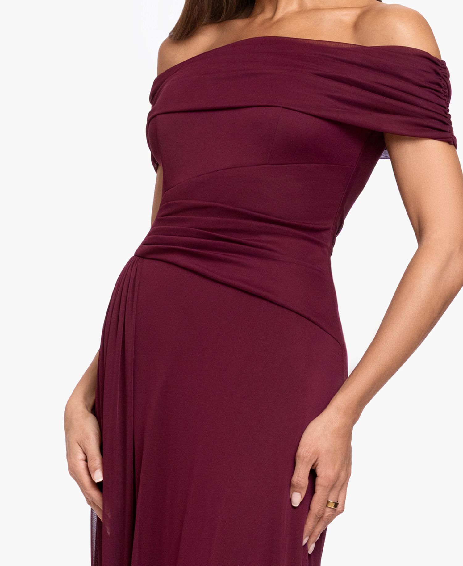 Women's Off-the-Shoulder Ruched Gown
