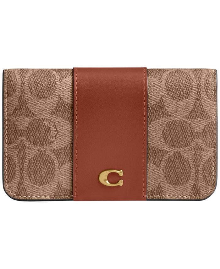 COACH Essential Mini Signature Canvas Slim Card Case Wallet