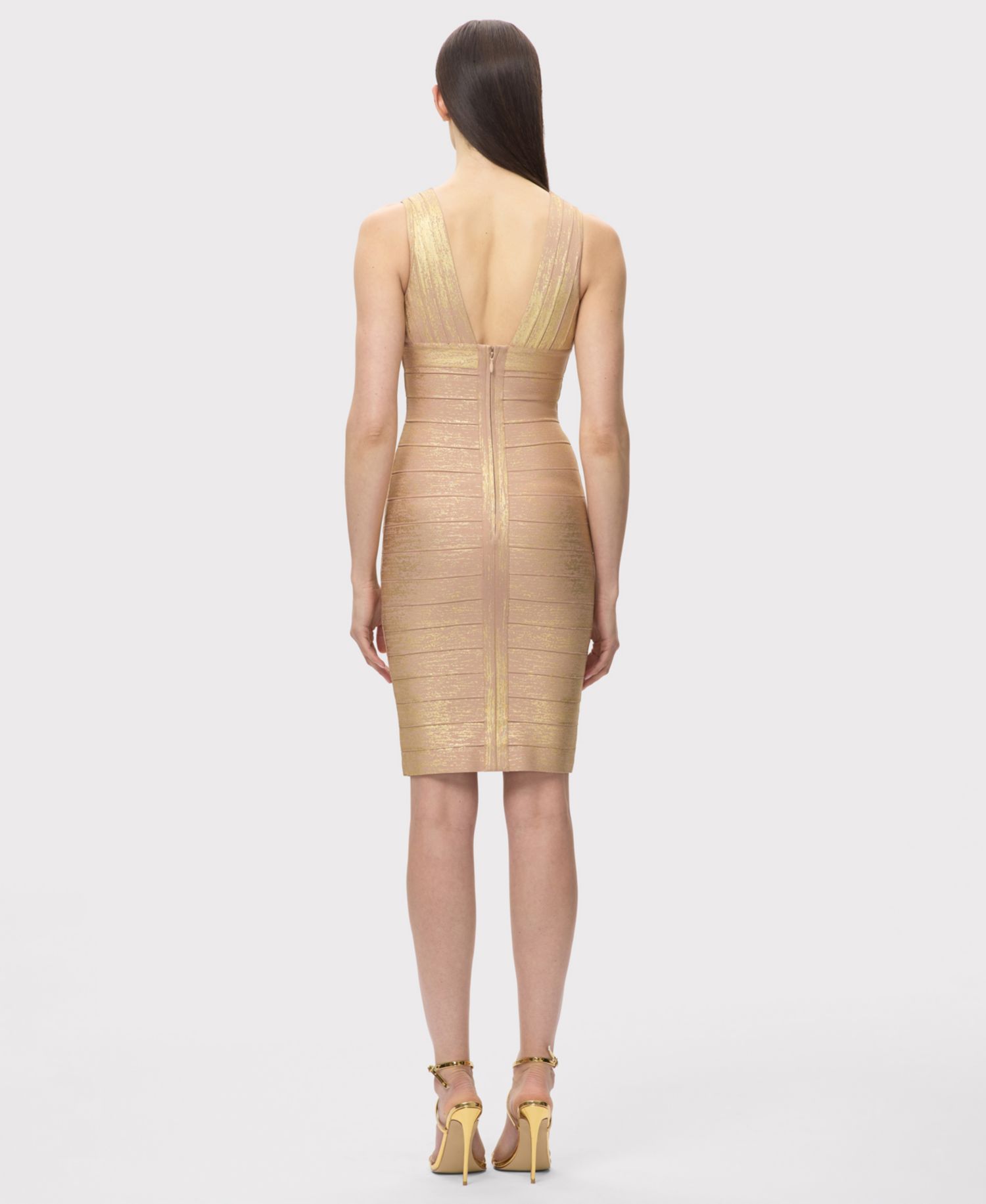 Women's Metallic Backstage Bandage Dress