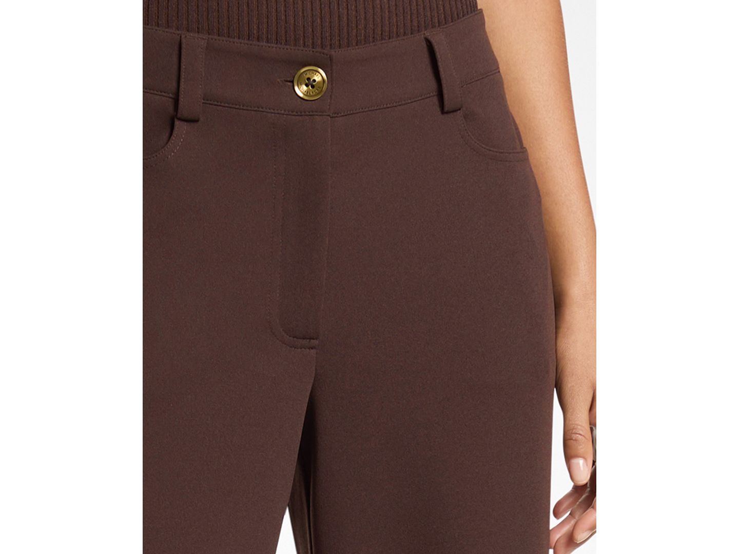 Женские брюки Michael Kors High-Waisted Bootcut, цвет: Шоколадный — фото 2