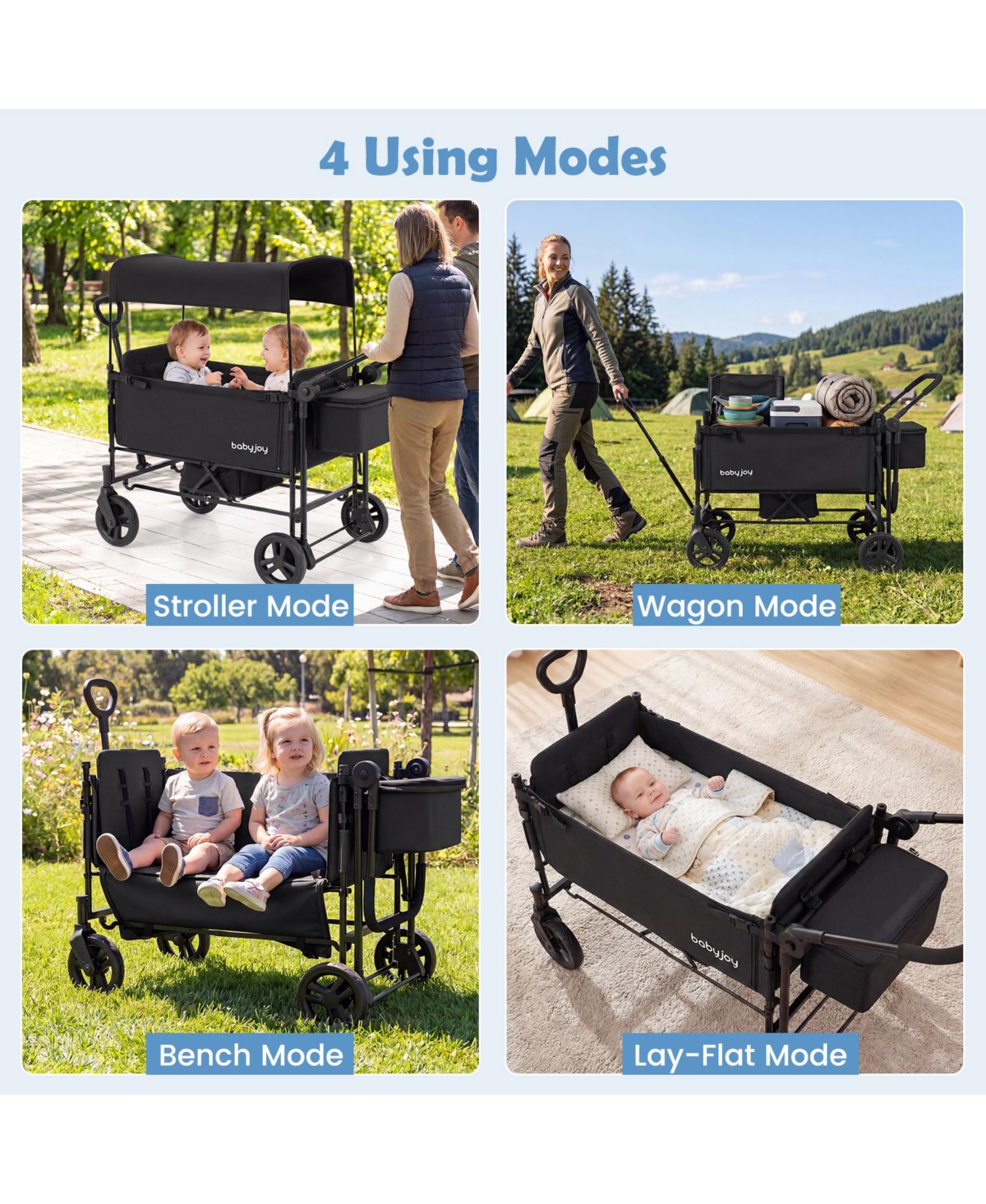 Costway Baby 2 1 Stroller Folding High Landscape Pushchair with Bassinet Mode