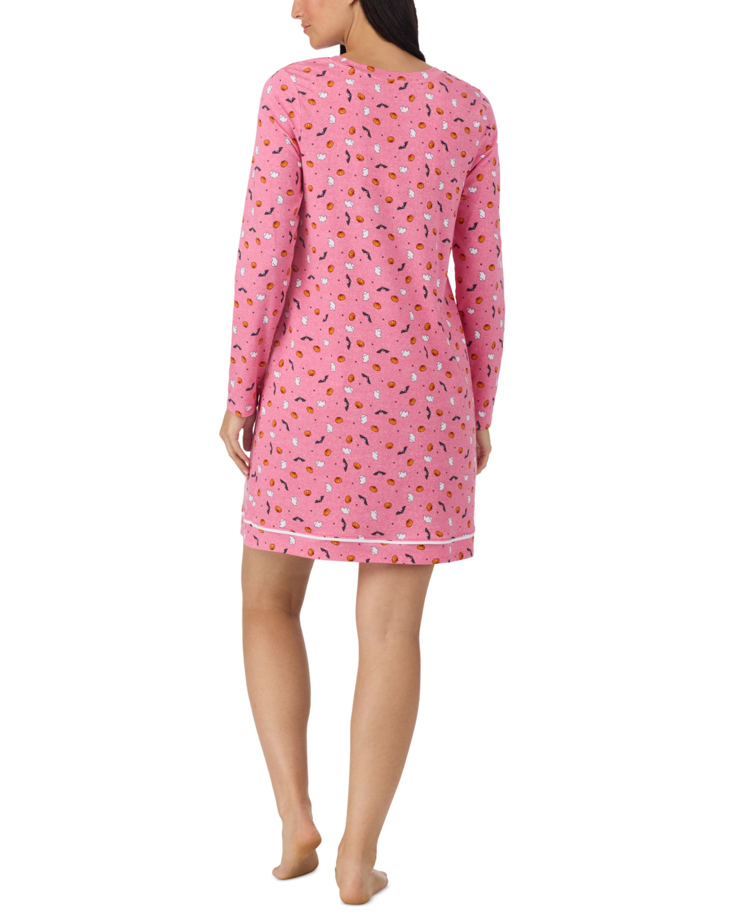 Women's Long-Sleeve Crewneck Knit Sleep Shirt