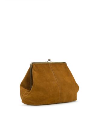 Extra-Large Suede Serafina Frame Kisslock Bag