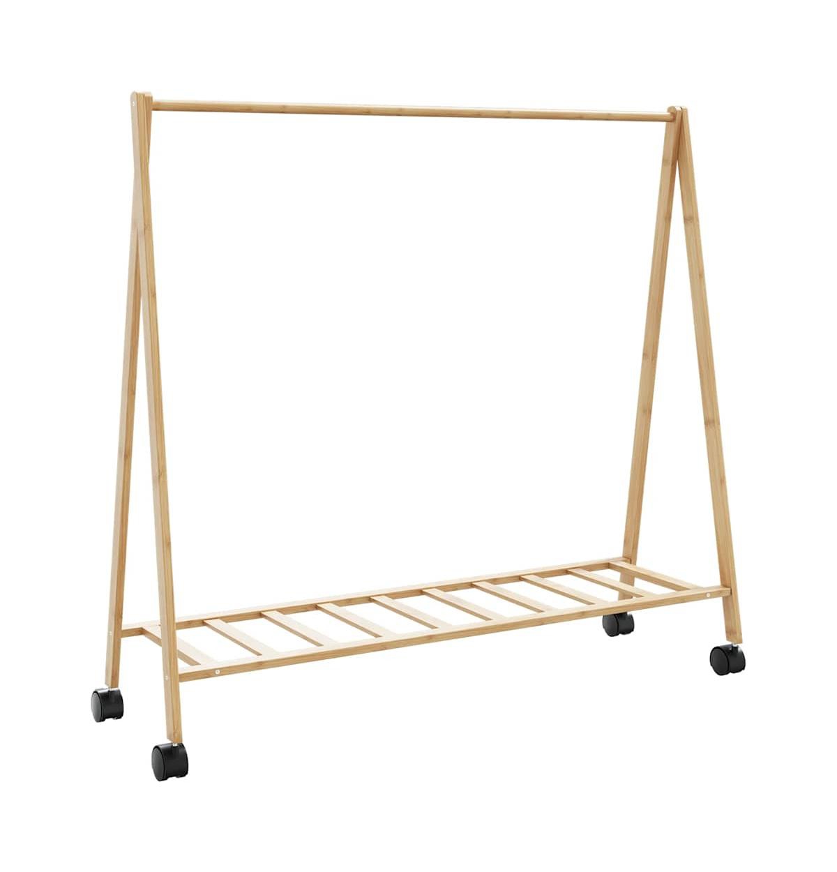 vidaXL Clothes Rack with Shelves and Wheels 41.7"x13.4"x41.9" Bamboo