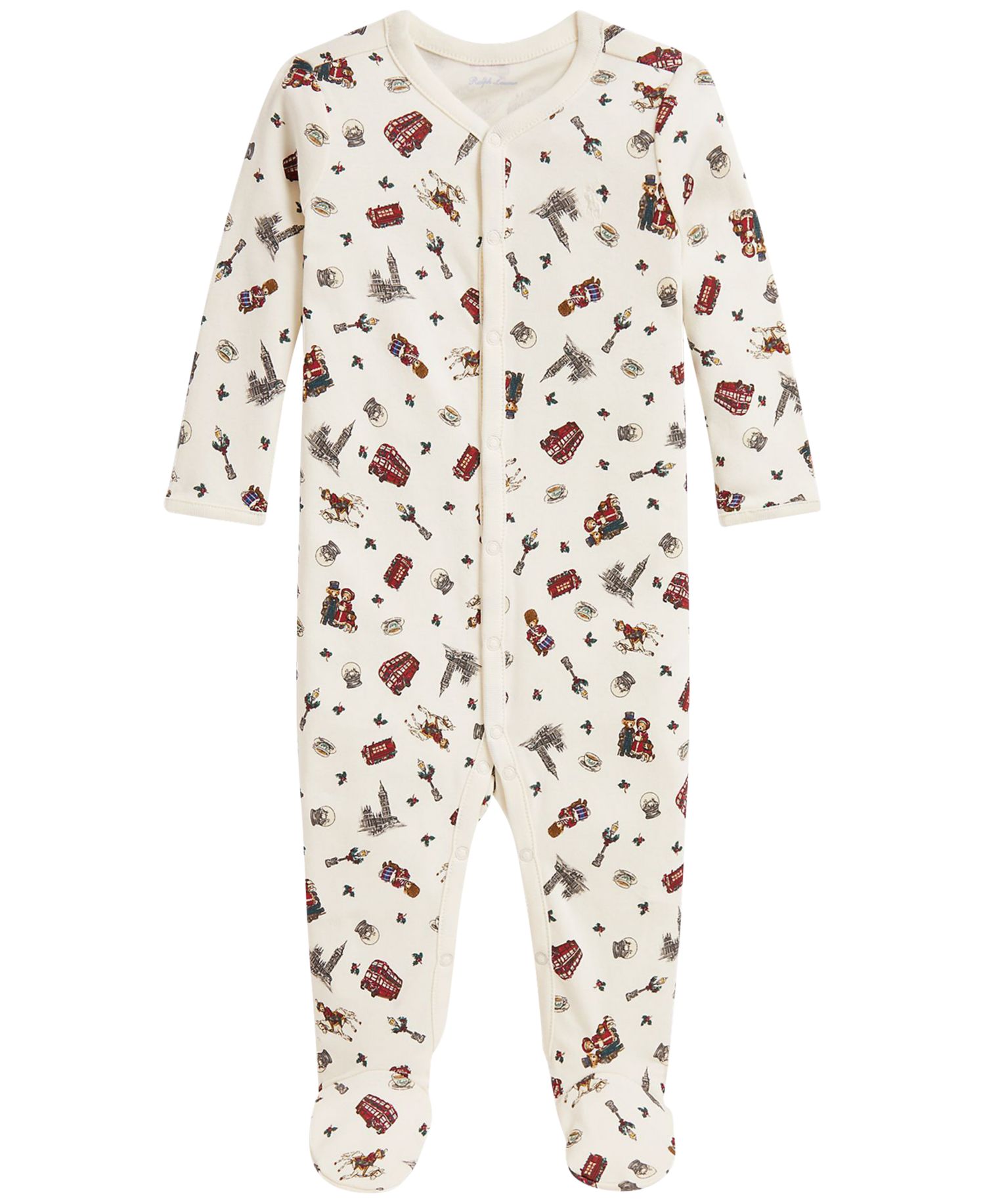 Ralph Lauren Baby Boys' Polo Bear Cotton Interlock Coverall