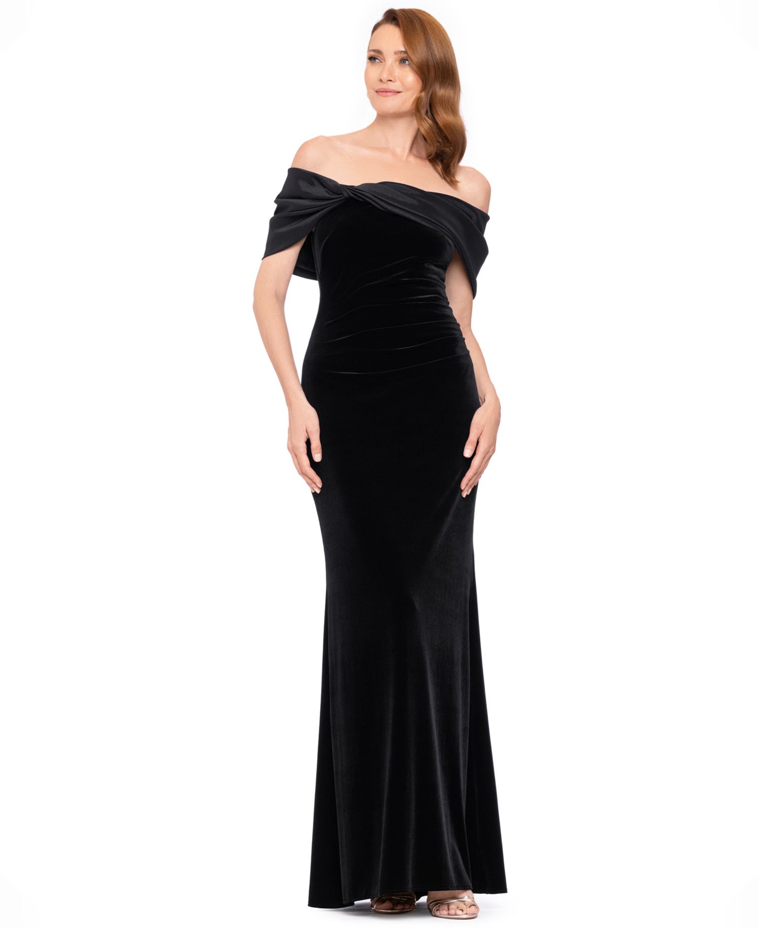 Women's Velvet Off-the-Shoulder Dress
