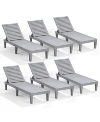All-Weather Adjustable Patio Lounge Chairs Set of 6 for Poolside and Backyard