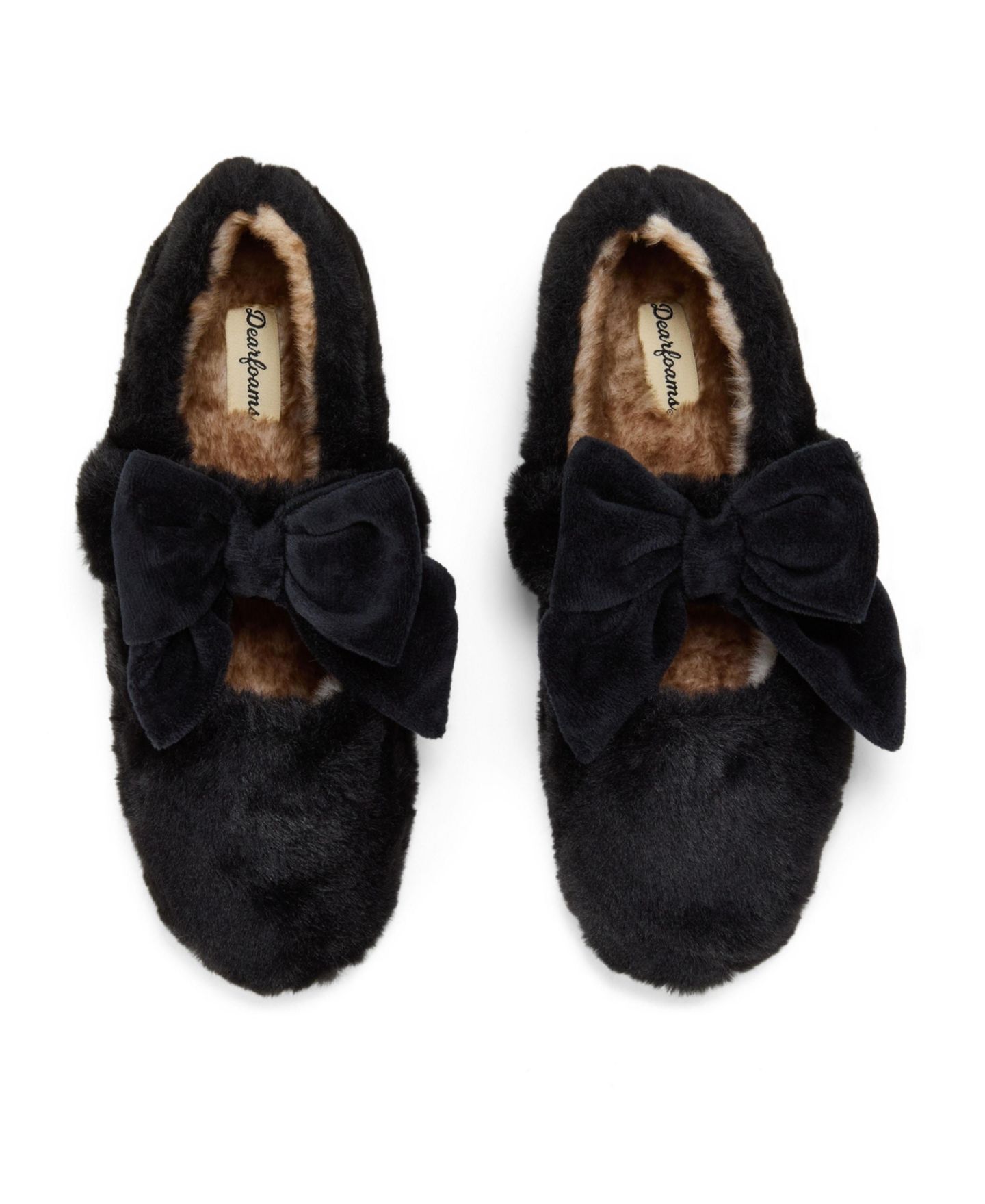 Женские тапочки Dearfoams Pennie Maryjane With Bow Slippers, цвет: Чёрный — фото 4