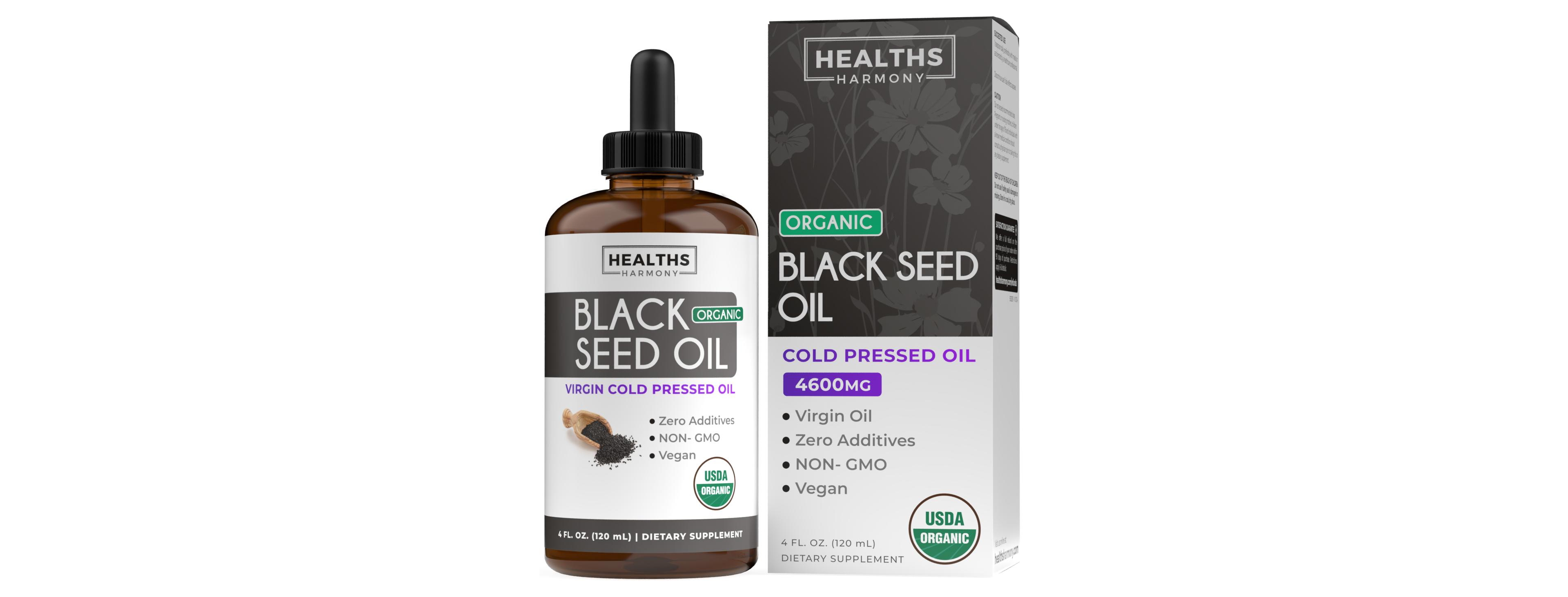 Healths Harmony Seed Oil Liquid, Cold-Pressed Nigella Sativa Seed Oil, 8 fl oz