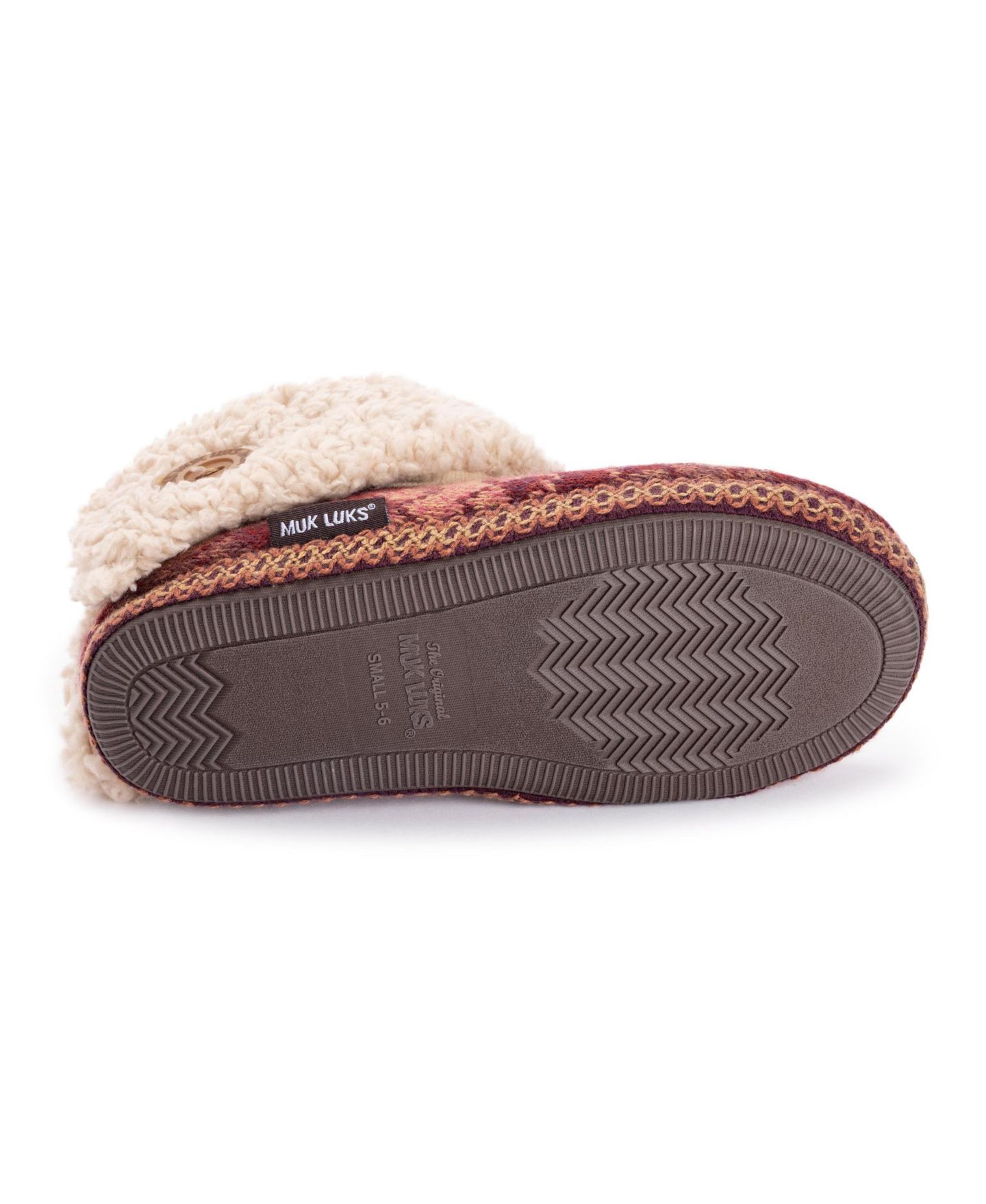 Женские тапочки MUK LUKS Melinda Cuff Boot Slippers, цвет: Ягодный красный — фото 4