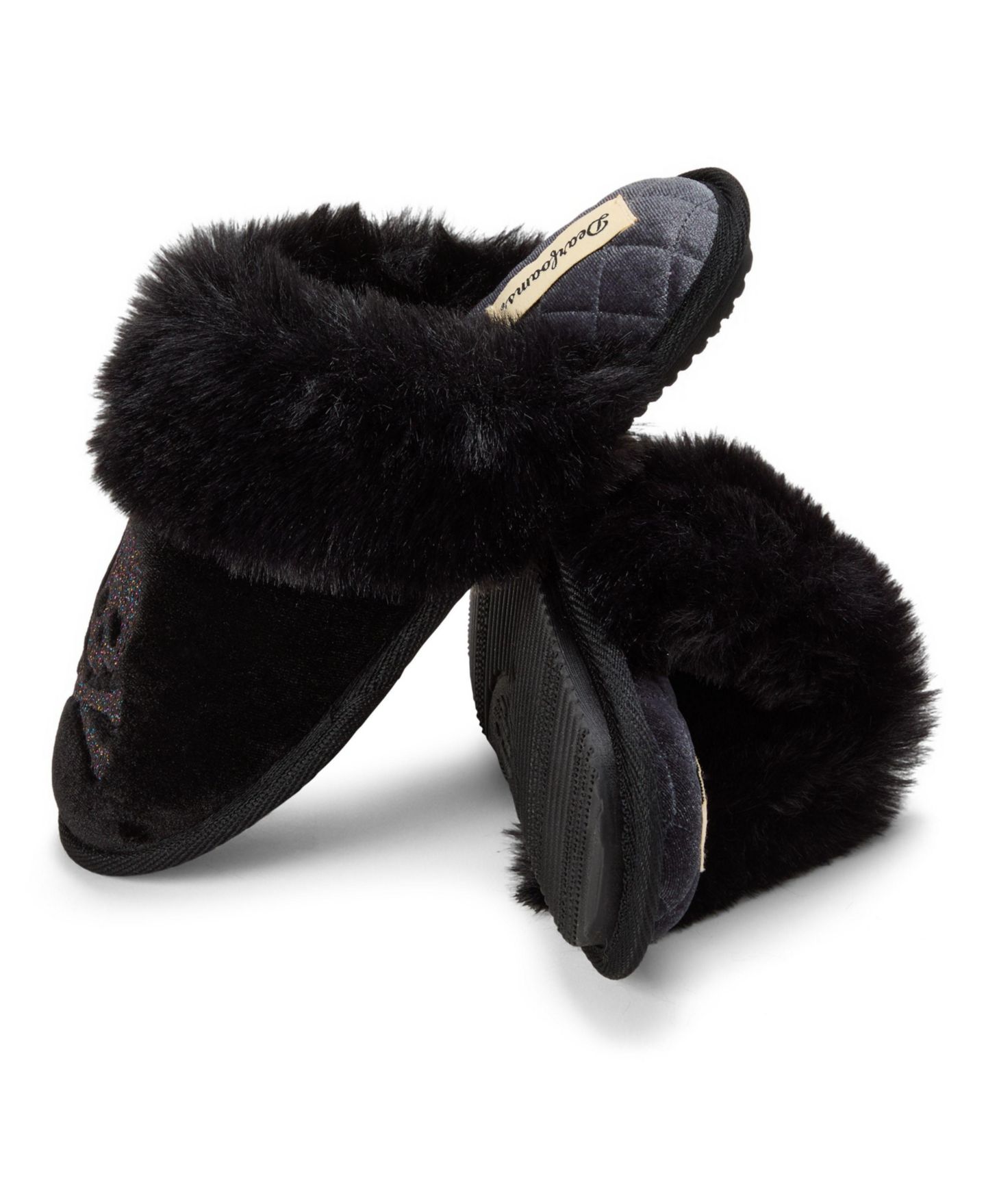 Женские тапочки Dearfoams Halloween Velour Scuff Slippers, цвет: Чёрный — фото 7