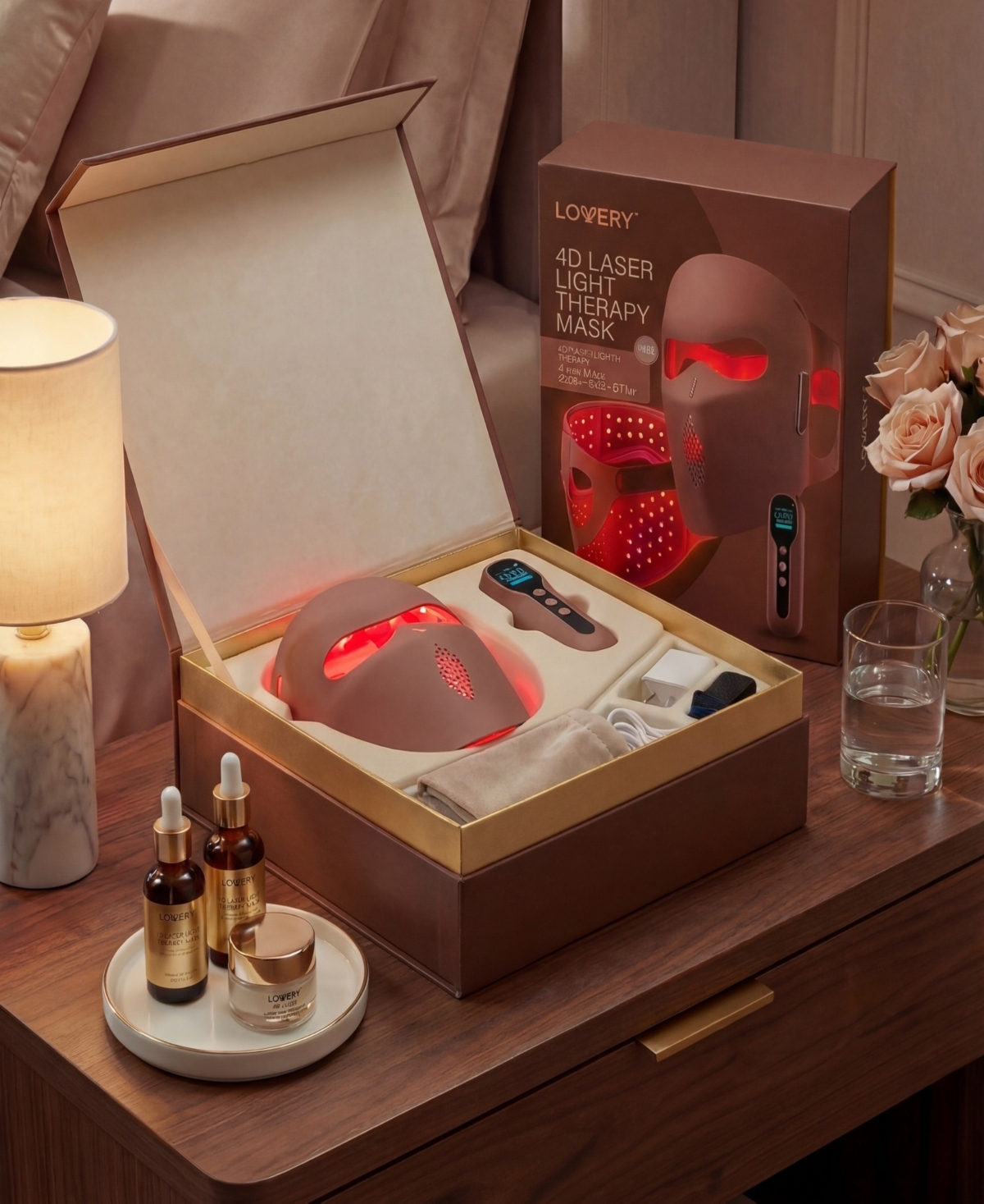 Lovery 4D Laser Light Therapy Face Mask - 8 x More powerful than Led - Professional At-Home Skin Rejuvenation