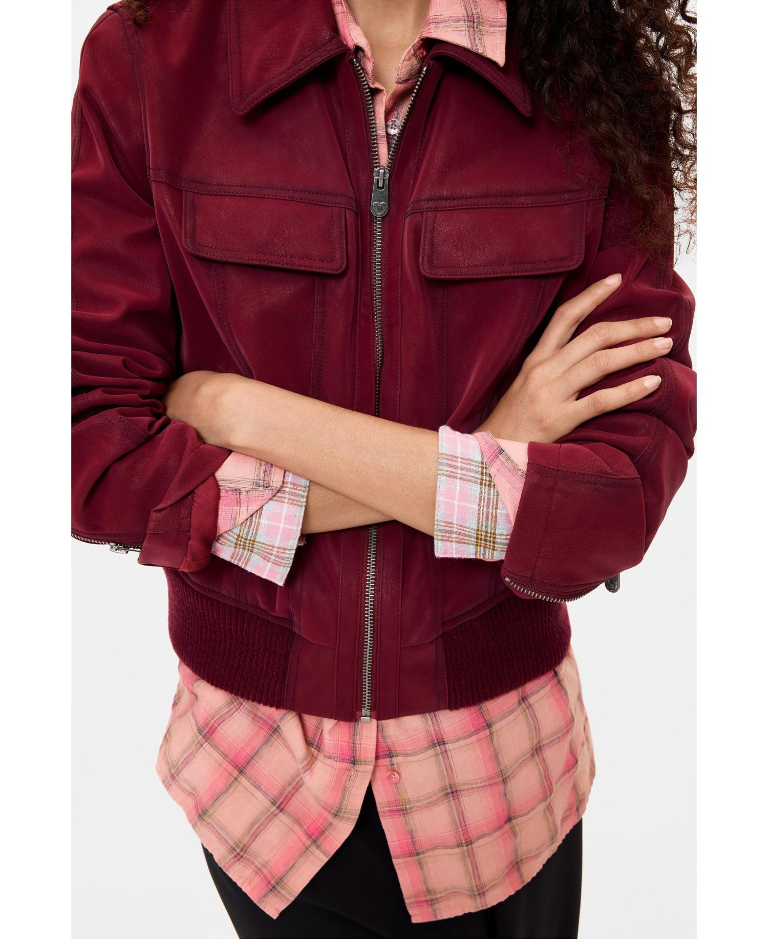 Women's Polyurethane Bomber Jacket