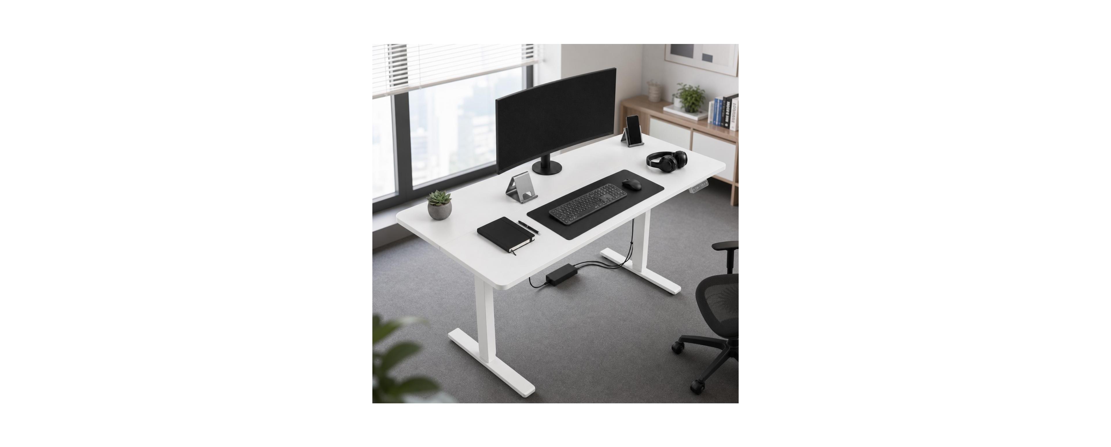 47"x24" Electric Height Adjustable 2-Fold Sit-Stand Desk
