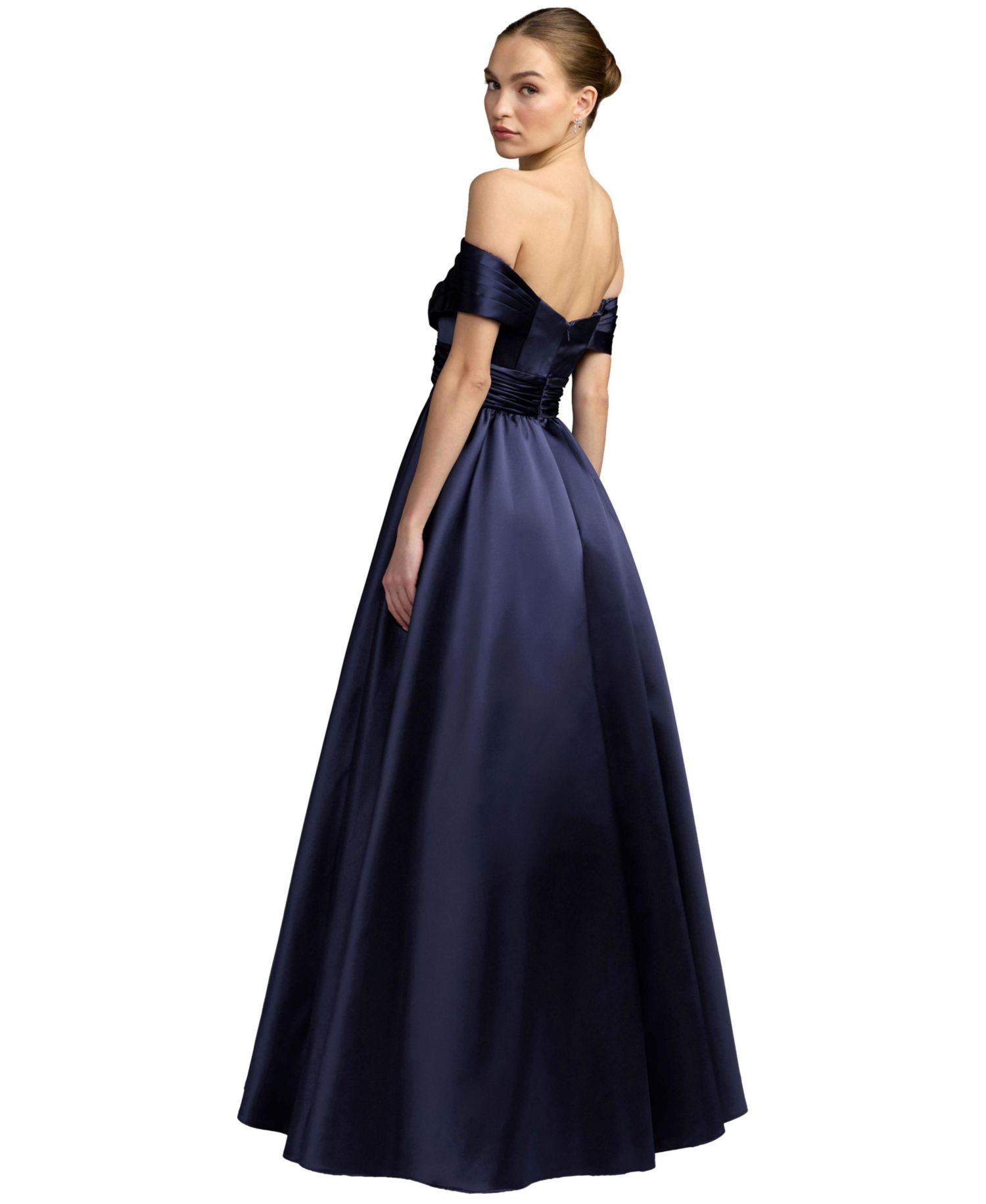 Women's Draped Sleeve V Neck Gown