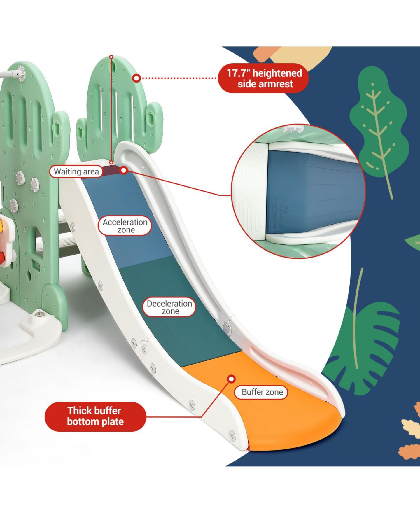 Детские игрушки homfan 5-in-1 Cactus Playground Set, Ages 3-8 — фото 5