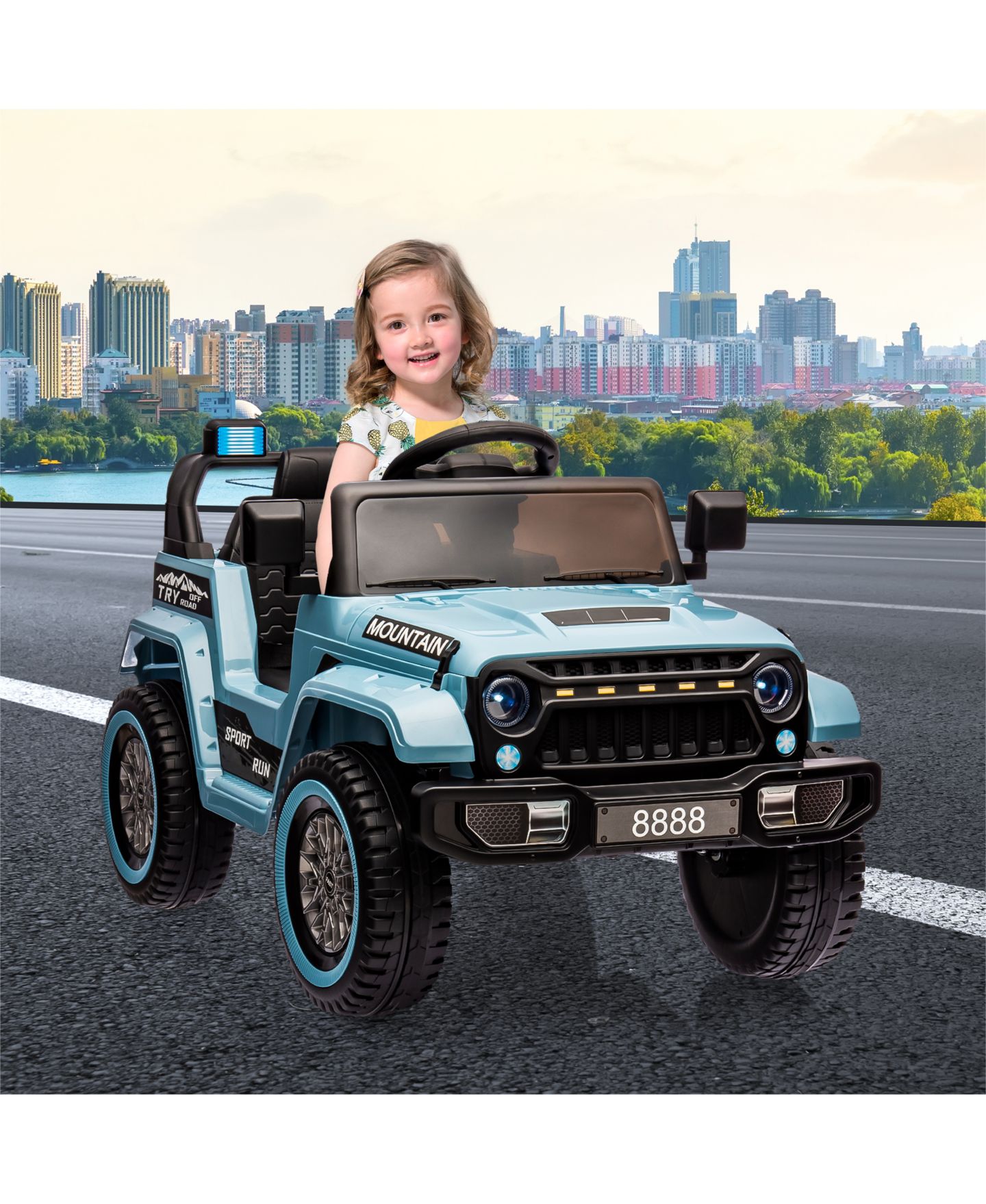 Детская игрушка homfan 12V Ride-On Truck with Remote Control, Dual Motors & LED Lights, 3–5 лет — фото 4