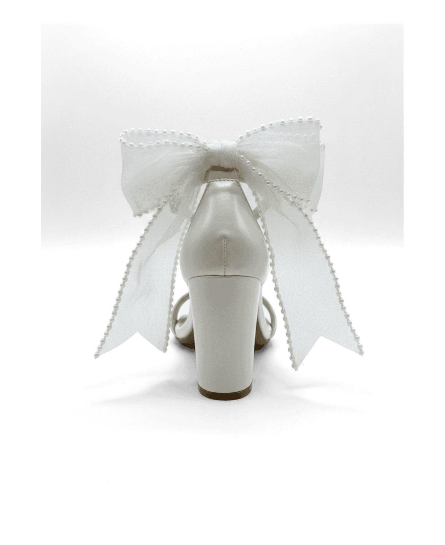 Женские сандалии Forever & Always Shoes Evarose Bow Detail Block Heel Bridal, цвет: Слоновая кость — фото 3