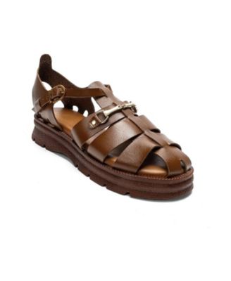 Forever and Always Shoes Women's Riela Leather Buckle Sandal