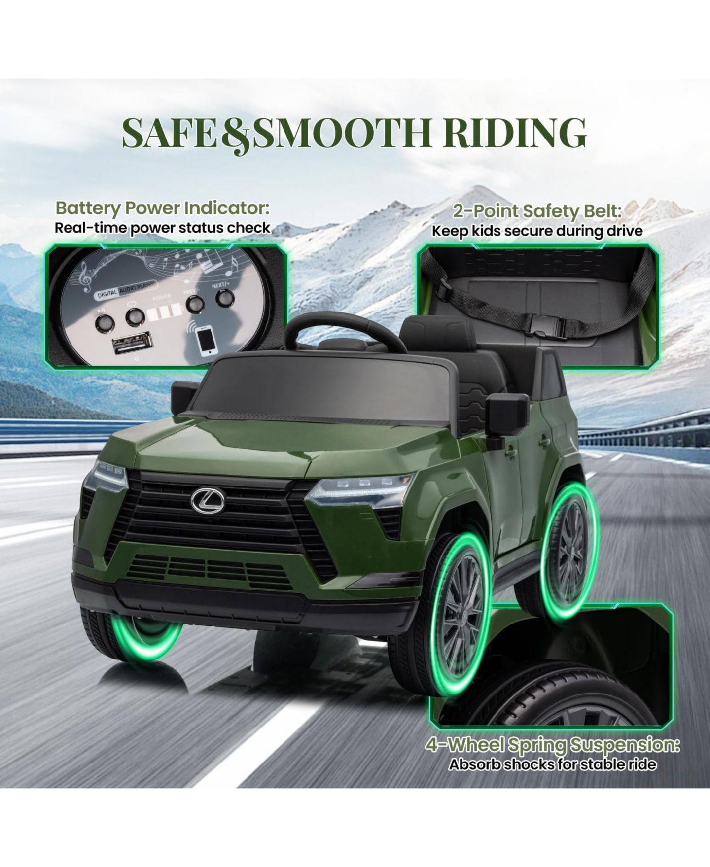 Детская игрушка homfan LC500 42" 12V Electric Remote Control Ride-On Car, 3–6 лет — фото 4