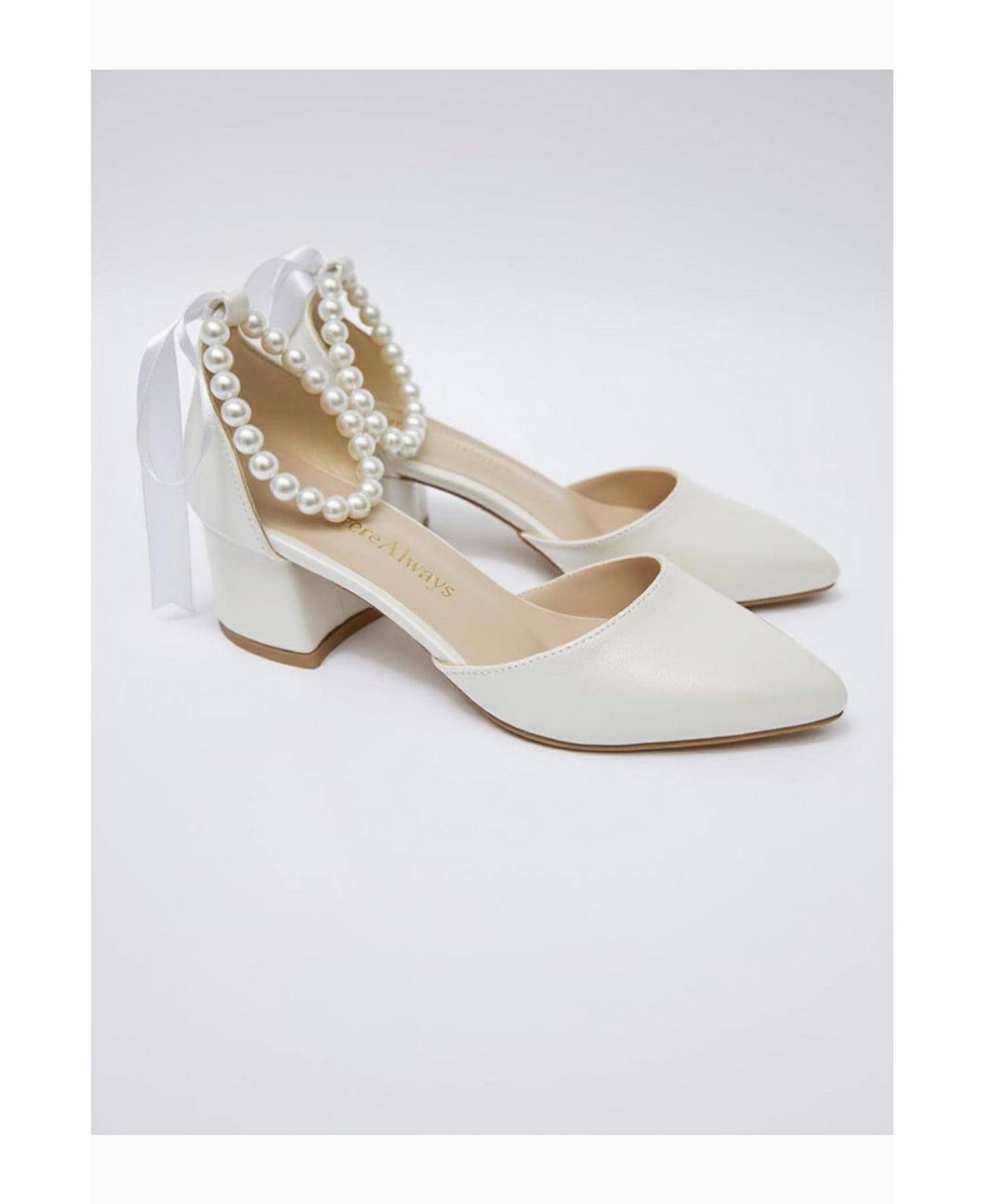 Женские туфли Forever & Always Shoes Evania Block Heel Wedding, цвет: Слоновая кость — фото 4