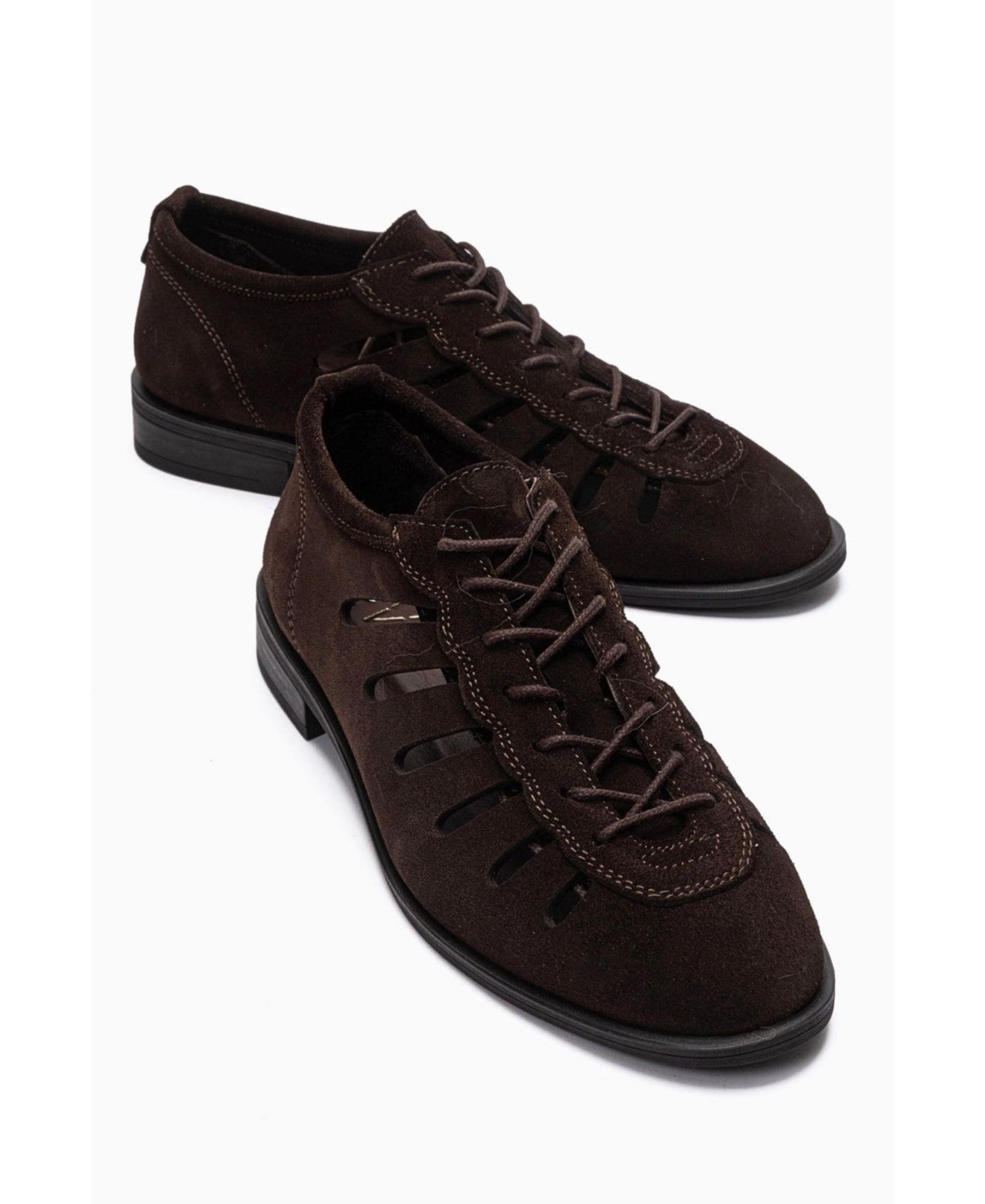 Обувь Forever & Always Shoes Women's Astron Leather Casual Lace Up Shoes, цвет: Коричневый замшевый — фото 3