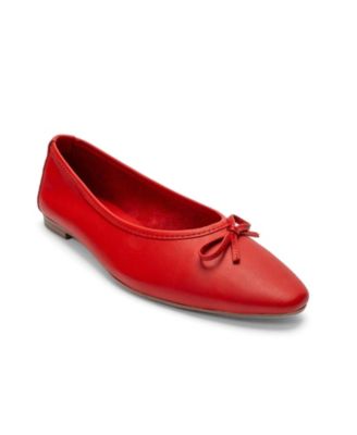 Forever and Always Shoes Women's Umiel Leather Bow Ballet Flat