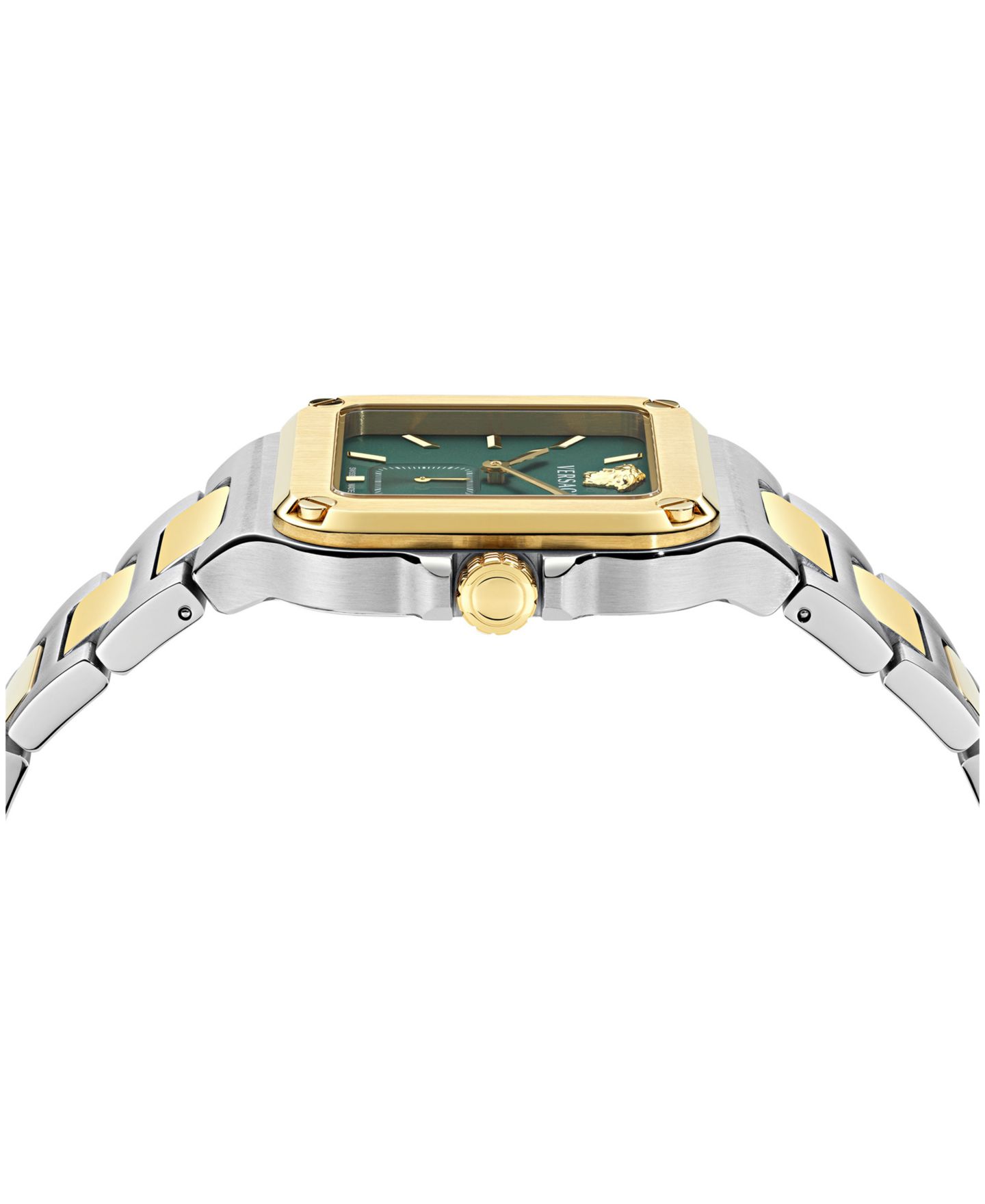Мужские часы Versace Greca Edge Silver Stainless Steel Bracelet Watch 38x49mm — фото 2