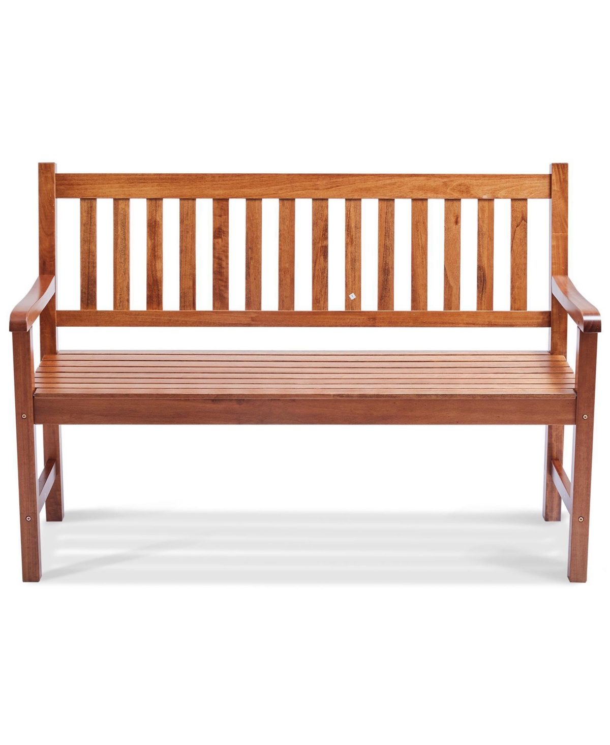 Slickblue 50in Outdoor Wooden Bench with Armrests for Garden Yard and Park