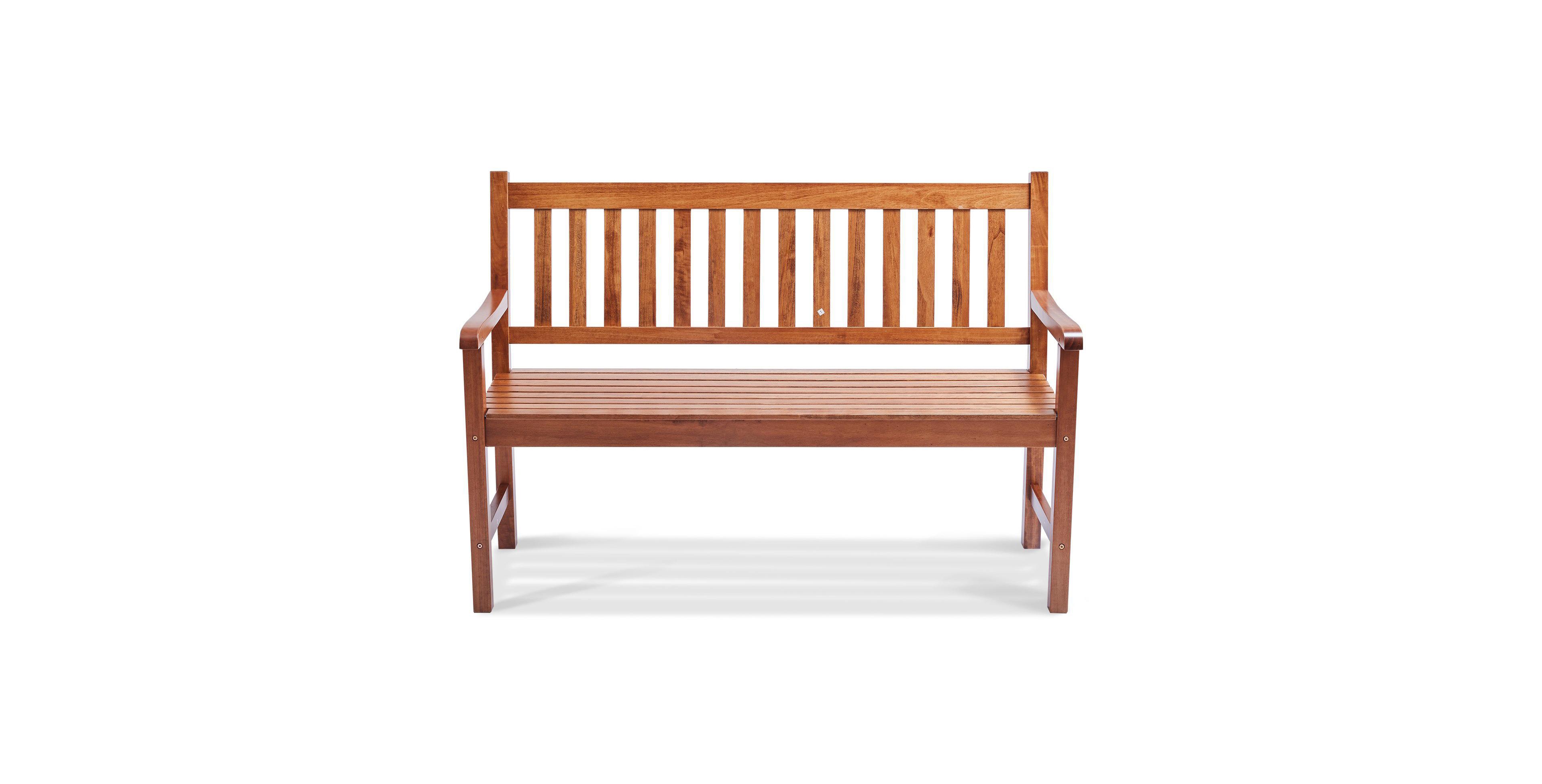 Slickblue 50in Outdoor Wooden Bench with Armrests for Garden Yard and Park