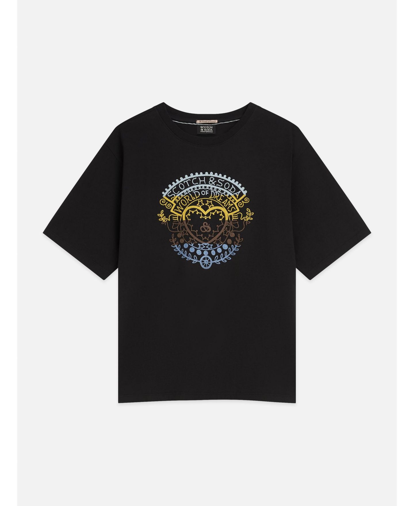 Женская футболка SCOTCH & SODA Embroidered Loose-Fit, цвет: Meteorite — фото 4