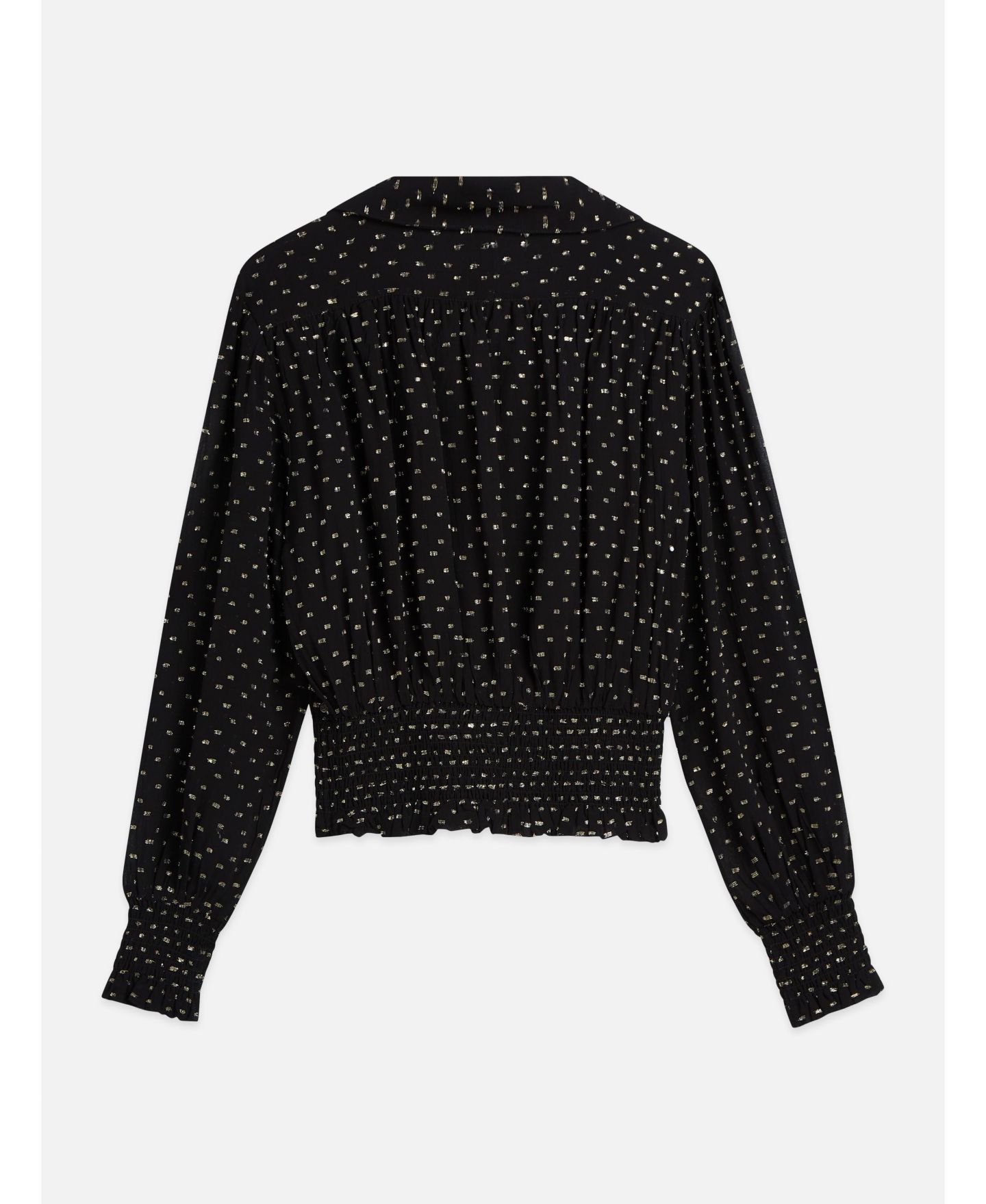 Женский топ SCOTCH & SODA Fil Coupe Smocked V-Neck, цвет: Meteorite — фото 5